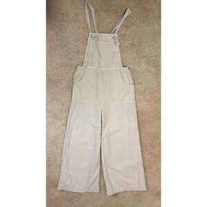 Anthropologie Overalls Women’s Size Small Tan Wide Leg 100% Organic Cotton Khaki